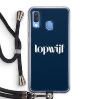 Topwijf Navy: Samsung Galaxy A40 Transparant Hoesje met koord Topwijf Navy: Samsung Galaxy A40 Transparant Hoesje met koord