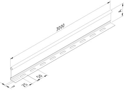 Scheidingsschot CT60-D--3PG 60mm hoog lengte 3 meter