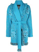 Alanui cardigan Bandana à taille ceinturée - Bleu