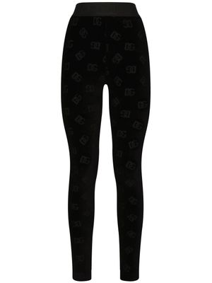 Dolce & Gabbana legging à logo floqué - Noir