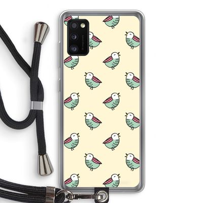 Vogeltjes: Samsung Galaxy A41 Transparant Hoesje met koord