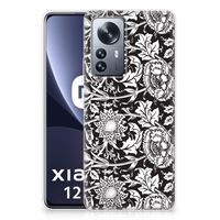 Xiaomi 12 Pro TPU Case Black Flowers - thumbnail