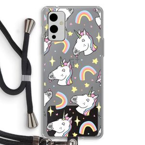 Rainbow Unicorn: OnePlus 9 Transparant Hoesje met koord