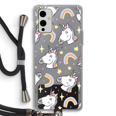 Rainbow Unicorn: OnePlus 9 Transparant Hoesje met koord