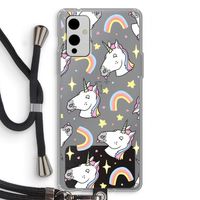 Rainbow Unicorn: OnePlus 9 Transparant Hoesje met koord