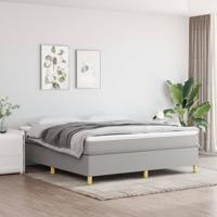 Boxspring met matras stof lichtgrijs 160x200 cm