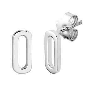 Oorknoppen Ovaal zilver 10.5 x 5 mm