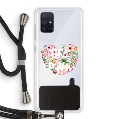 GRL PWR Flower: Samsung Galaxy A71 Transparant Hoesje met koord