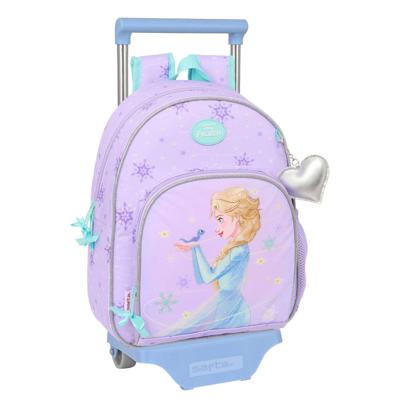 Schoolrugzak met Wielen Frozen Spirit Lila 28 x 34 x 10 cm