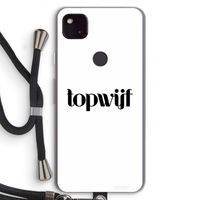 Topwijf Wit: Pixel 4a 5G Transparant Hoesje met koord