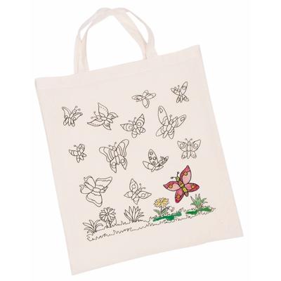 Inkleurbaar tasje DIY - vlinder motief - 38 x 42 cm