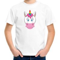 Cartoon eenhoorn t-shirt wit voor jongens en meisjes - Cartoon dieren t-shirts kinderen