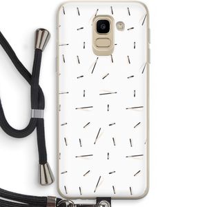 Hipster stripes: Samsung Galaxy J6 (2018) Transparant Hoesje met koord