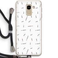 Hipster stripes: Samsung Galaxy J6 (2018) Transparant Hoesje met koord