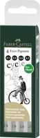 Faber Castell FC-166004 Tekenpen Ecco Pigment 4-delig Etui