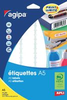 Agipa witte etiketten Print & Write ft 56 x 34 mm (b x h), 192 stuks, 12 per blad