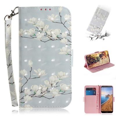 3D-schilderij patroon gekleurde tekening horizontale Flip lederen case voor Xiaomi Redmi 7A met houder & kaartsleuven & portemonnee (Mognolia)