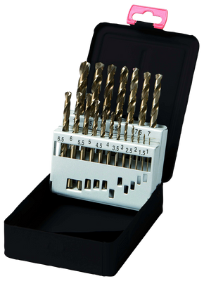 Labor Spiraalborenset | DIN338 HSS-Co 5% | 19 delig | 1-10mm x 0.5mm. - KA012190
