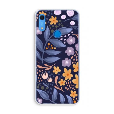 Flowers with blue leaves: Huawei Y6s Transparant Hoesje
