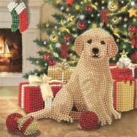 Diamond painting kerstkaart puppy's first christmas Diamond painting kerstkaart puppy's first christmas