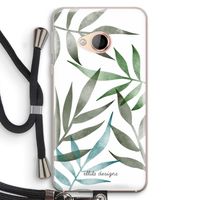 Tropical watercolor leaves: HTC U Play Transparant Hoesje met koord