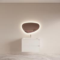 Badmeubelset BWS Riga met Asia Wastafel Wit 80 cm Mat Wit