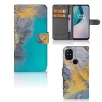 OnePlus Nord N10 | Bookcase | Marble Blue Gold | Portemonnee hoesje