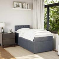 Boxspring met matras fluweel donkergrijs 90x200 cm