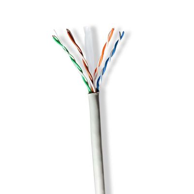 Nedis Netwerk Kabel Rol | CAT6 | Solid | U/UTP | CCA | 305.0 m | Binnenshuis | Rond | PVC | Grijs | Trekdoos - CCBG8520GY305S