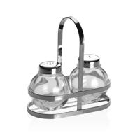Peper- en Zoutvat Versa Zilverkleurig Metaal Kristal