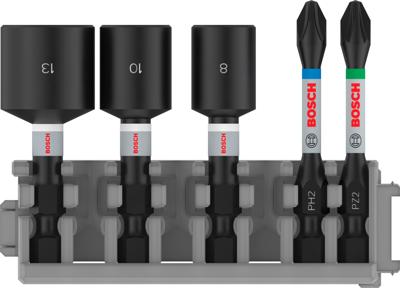 Bosch Accessoires Schroefbit Impact Control & dopsleutel 5x - 2608522350