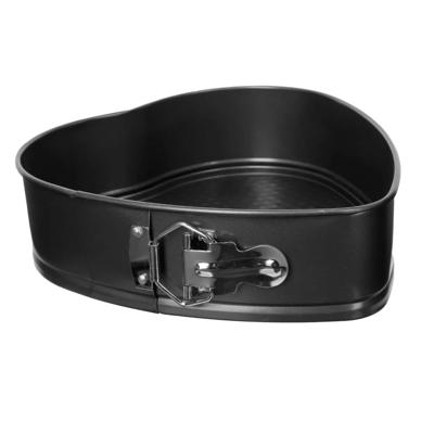 5five Taarten bakvorm/springvorm - metaal - zwart - 24 cm - hartvorm
