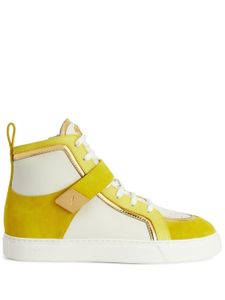 Giuseppe Zanotti baskets montantes Zenas à design à empiècements - Jaune