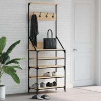 VidaXL Kledingrek met schoenenrek 70x34x184 cm sonoma eikenkleurig - thumbnail