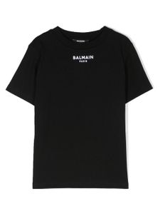 Balmain Kids t-shirt en coton à logo brodé - Noir