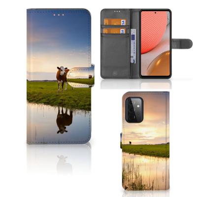Samsung Galaxy A72 | Telefoonhoesje | Met pasjeshouder | Koe