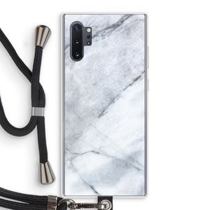 Witte marmer: Samsung Galaxy Note 10 Plus Transparant Hoesje met koord