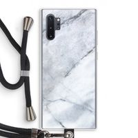 Witte marmer: Samsung Galaxy Note 10 Plus Transparant Hoesje met koord