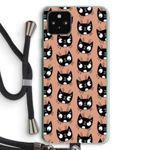 Kat: Pixel 5a 5G Transparant Hoesje met koord