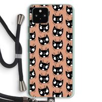Kat: Pixel 5a 5G Transparant Hoesje met koord