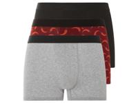 LIVERGY 3 heren boxers (M, Zwart/rood/grijs)