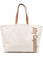 Ally Capellino grand sac cabas Cleo en toile - Tons neutres