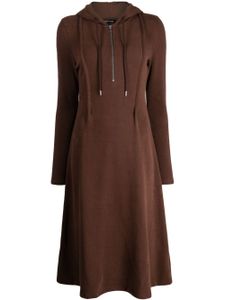 tout a coup robe à capuche mi-longue en coton - Marron