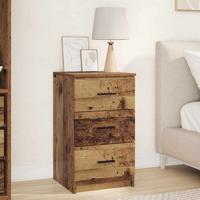 Nachtkastje met lade Oud hout 38 x 38 x 66 cm Bewerkt hout