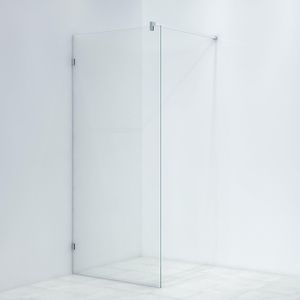 Saniclass Bellini Inloopdouche - scharnierbevestiging - 90x200cm - 8mm veiligheidsglas - anti kalk - chroom WALKINFIXCONNECT-90