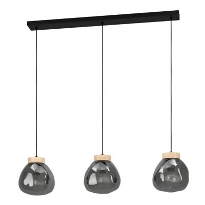 Stars of Light 3-lichts hanglampMagacela hout met smoke glas - 390318