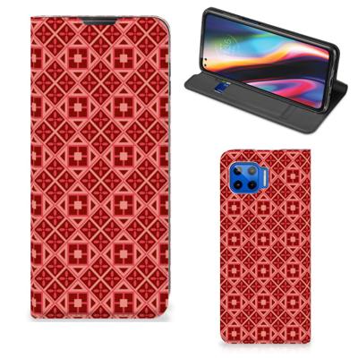 Motorola Moto G 5G Plus | Hoesje met Magneet | Batik Rood