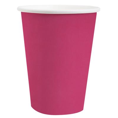 Santex feest/verjaardag bekertjes - 10x stuks - karton - fuchsia - 270 ml