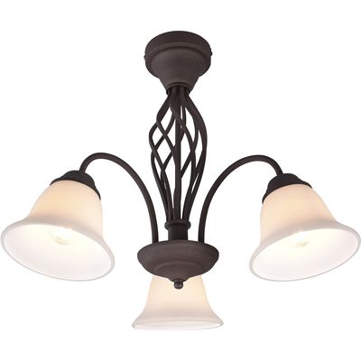 LED Plafondspot - Trion Rustina - E14 Fitting - 3-lichts - Rond - Roestkleur - Aluminium