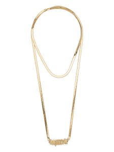 DSQUARED2 logo-plaque polished necklace - Or